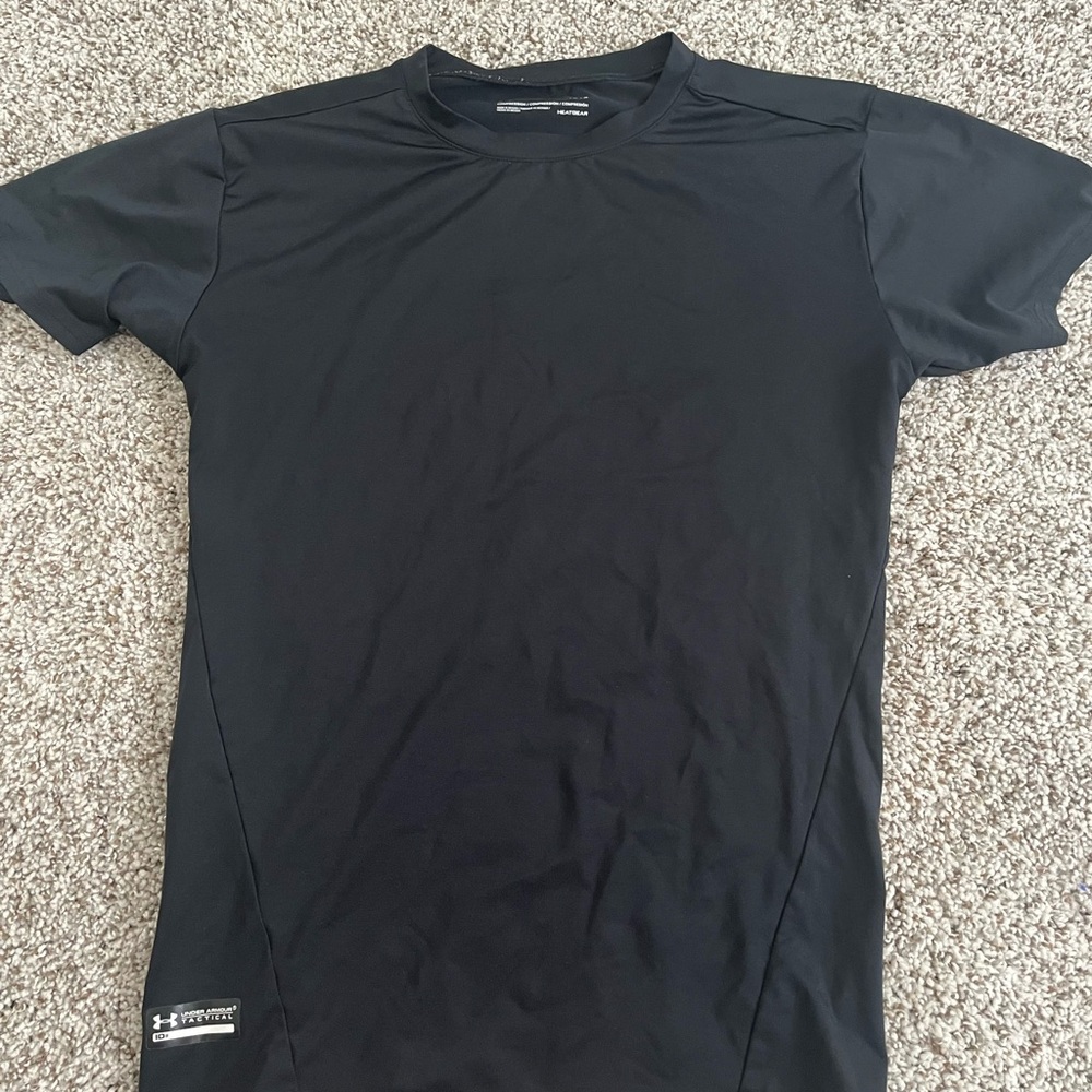 Under Armour Black Compression HeatGear Athletic Top Tactical